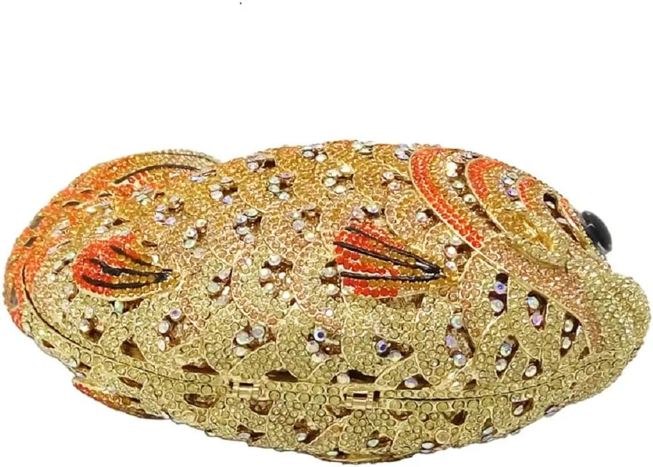 Boutique De FGG Super Mini Women Fish Evening Bags Crystal Clutch Purse Wedding Party Rhinestone Handbags