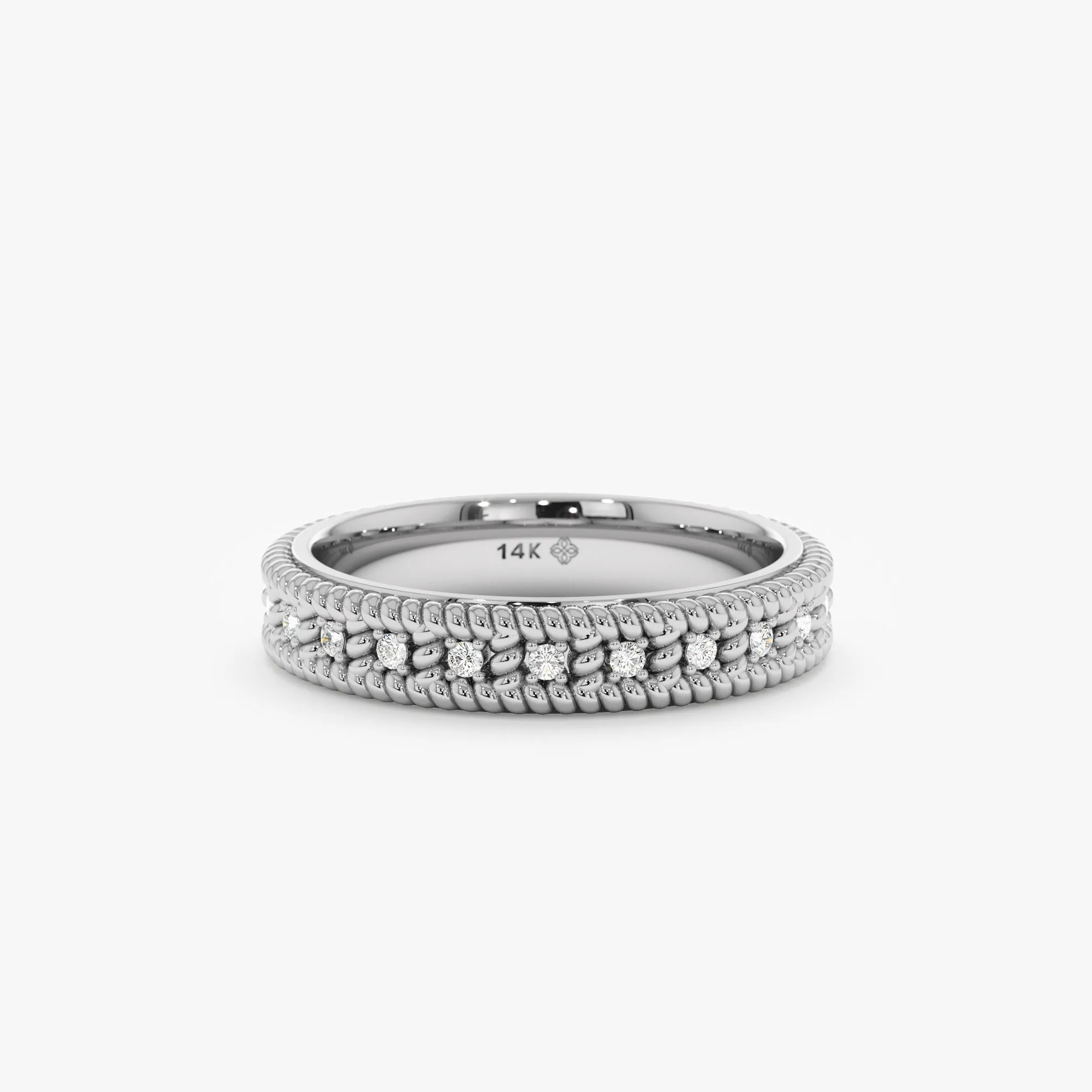 Braided Diamond Eternity Band, Anais