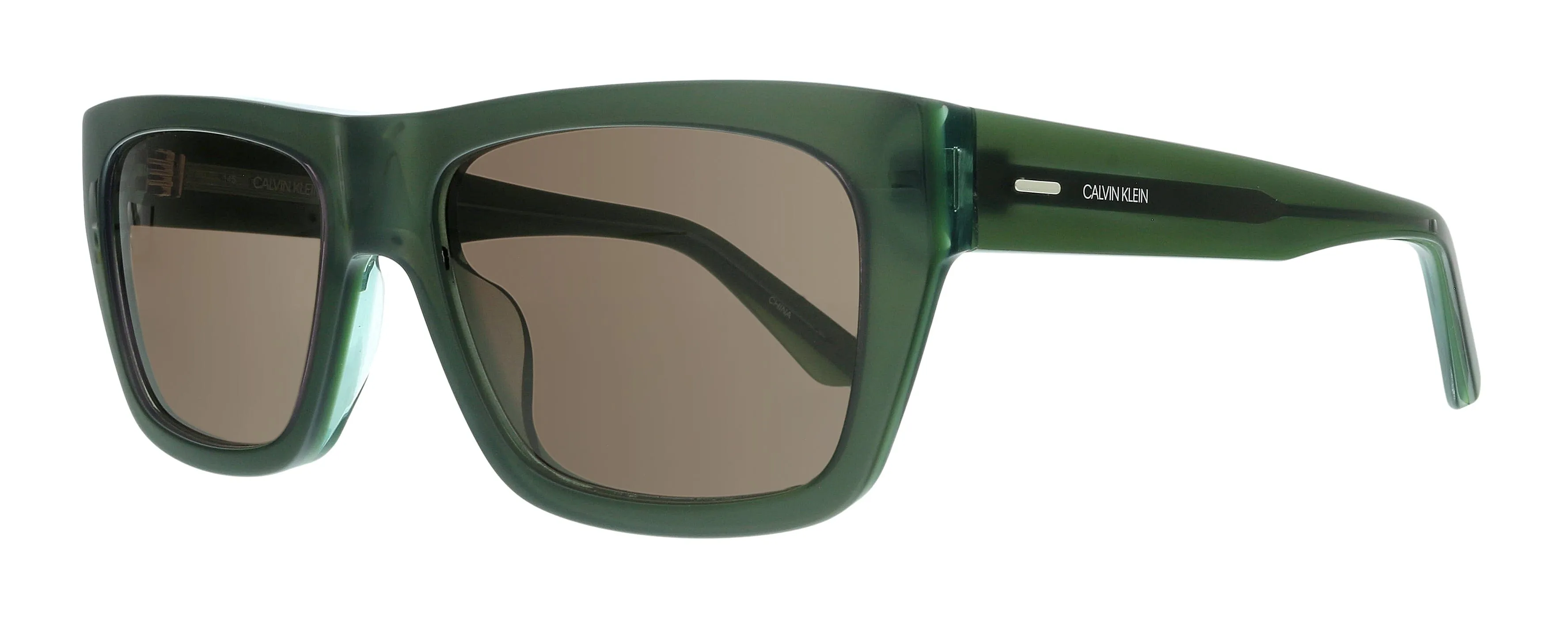 Calvin Klein CK20539S 395 Green/Crystal Modified Rectangle Sunglasses
