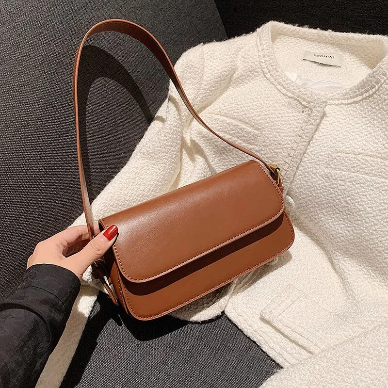 Casual small bags women fashion shoulder bags solid color leather ladies bags texture diagonal women bags trend brand bags
