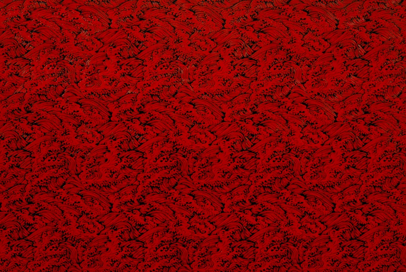 Chiyogami Lacquered Konami Wave Red