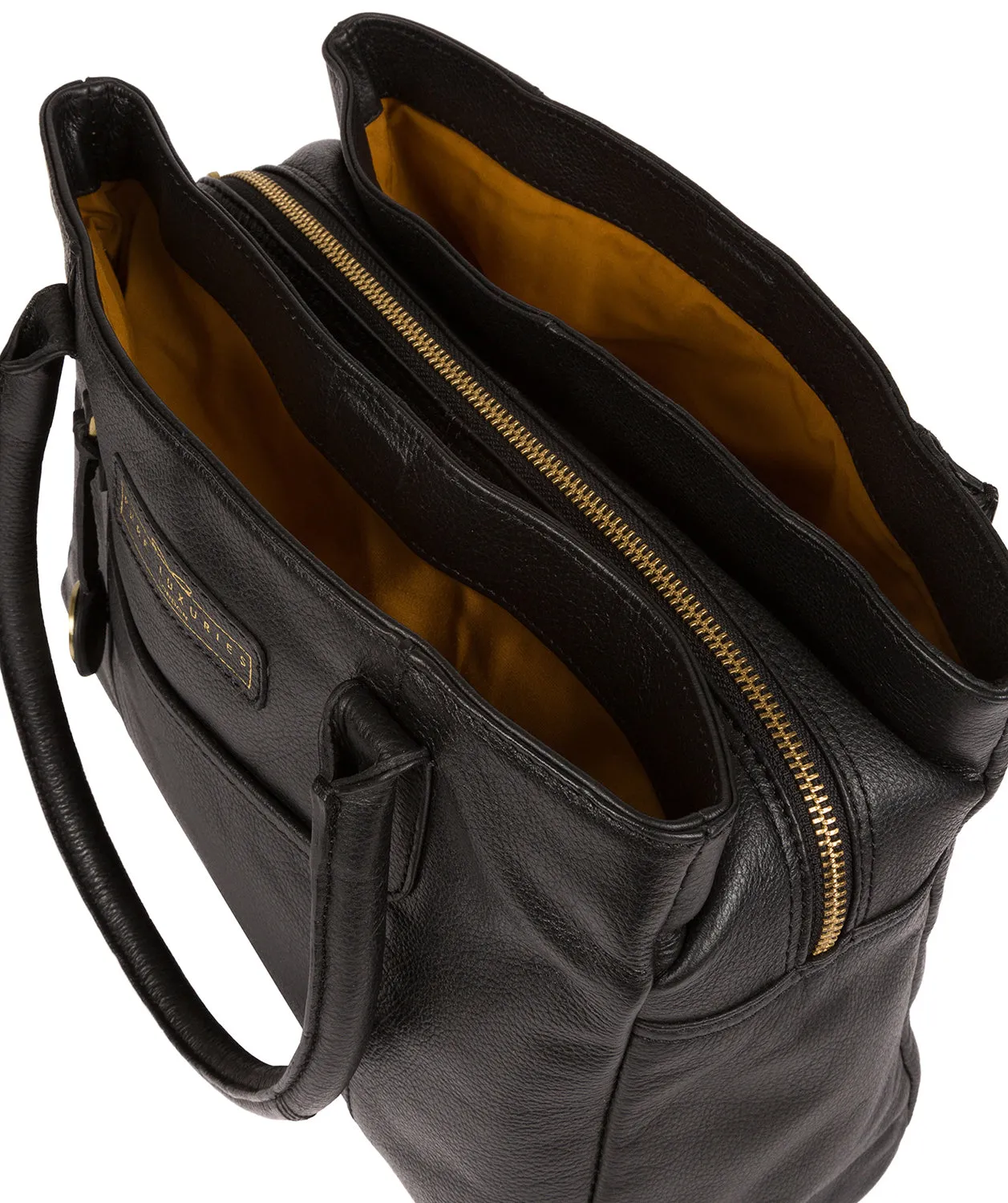 'Goldbourne' Black & Gold Leather Handbag