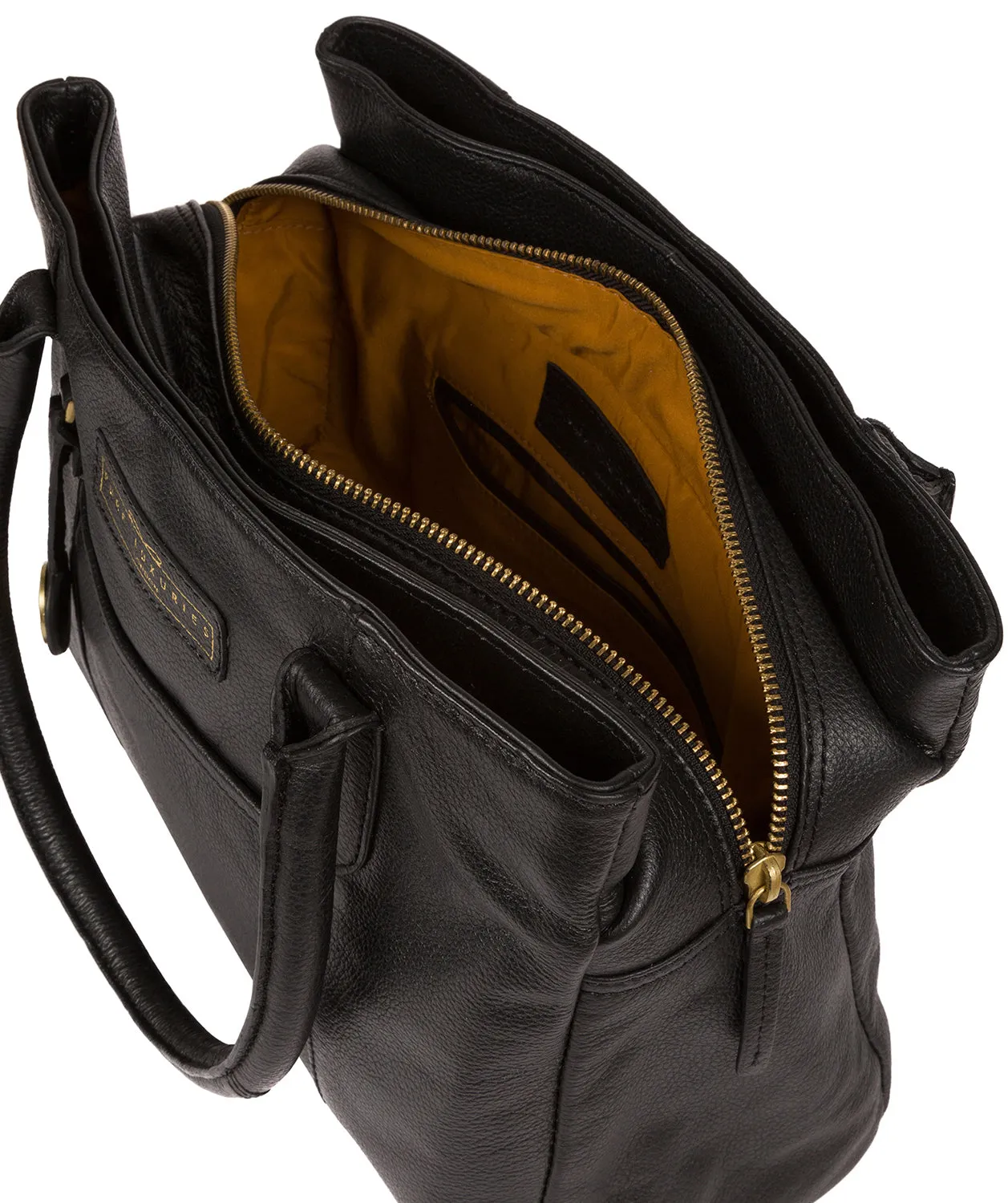 'Goldbourne' Black & Gold Leather Handbag