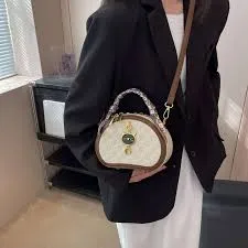 Graphic Scarf Decor Satchel Bag