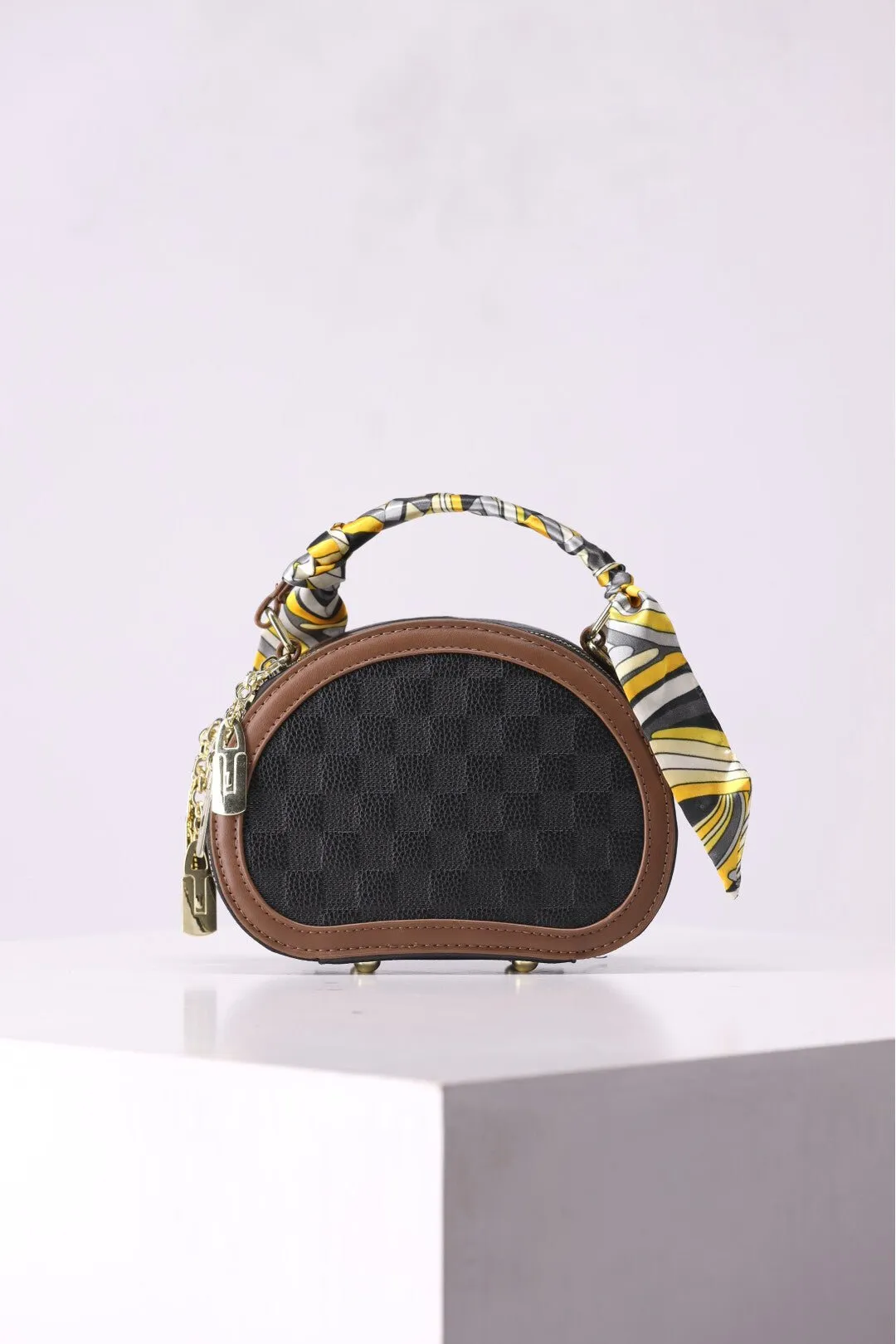 Graphic Scarf Decor Satchel Bag