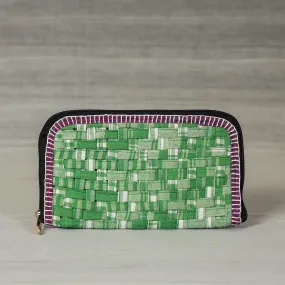 Green - Gamcha Fabric Handmade Clutch Wallet by Rangila Dhaga