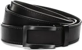 Handcrafted Mens Ratchet Dress Belt Customizable Fit, Matte Black