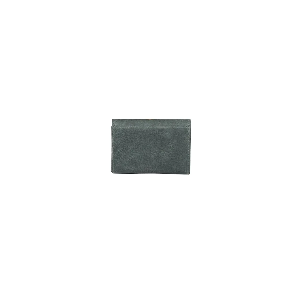 Leather Card Holder - Dark Green