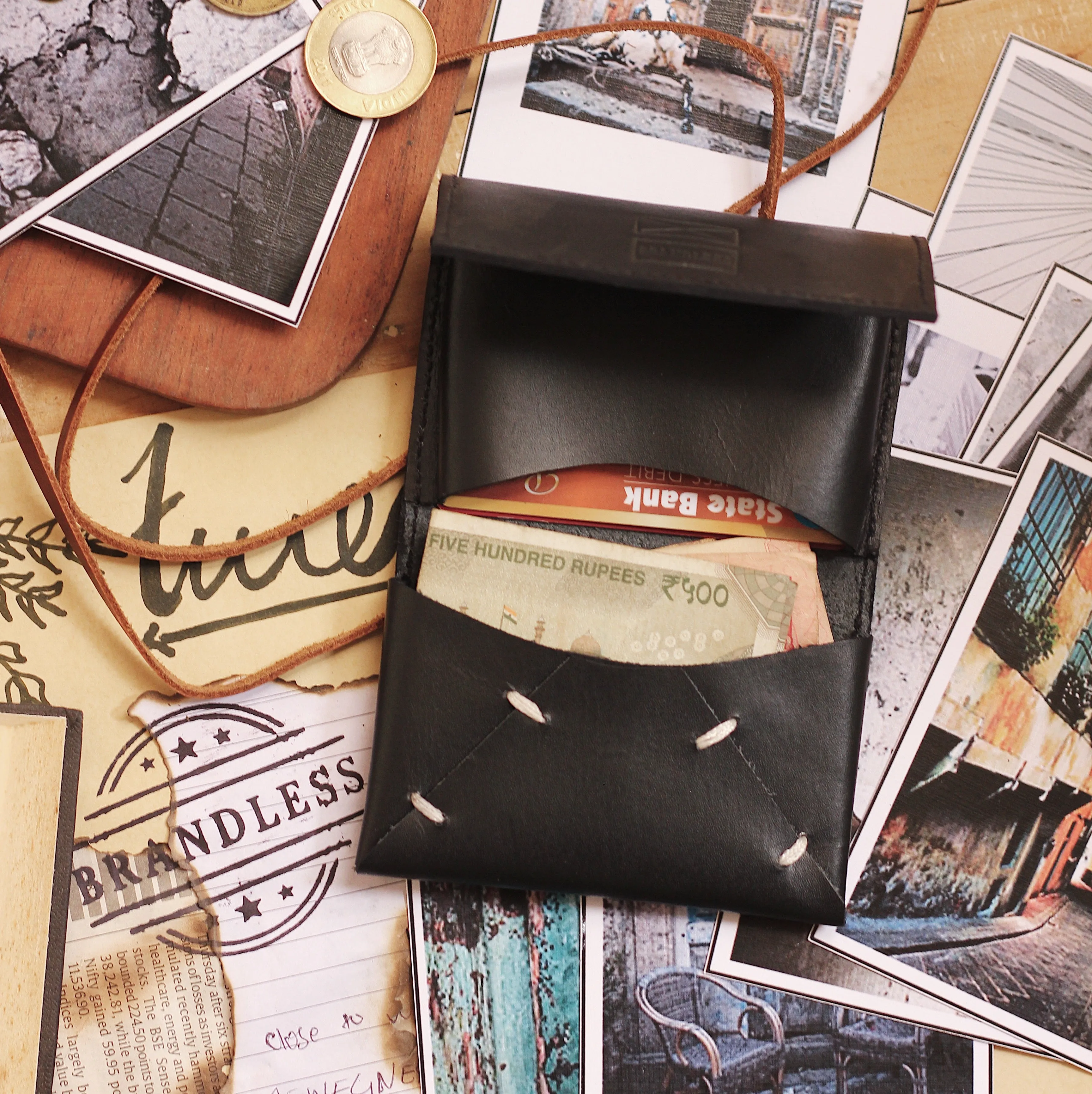 Leather Card Holder - Dark Green