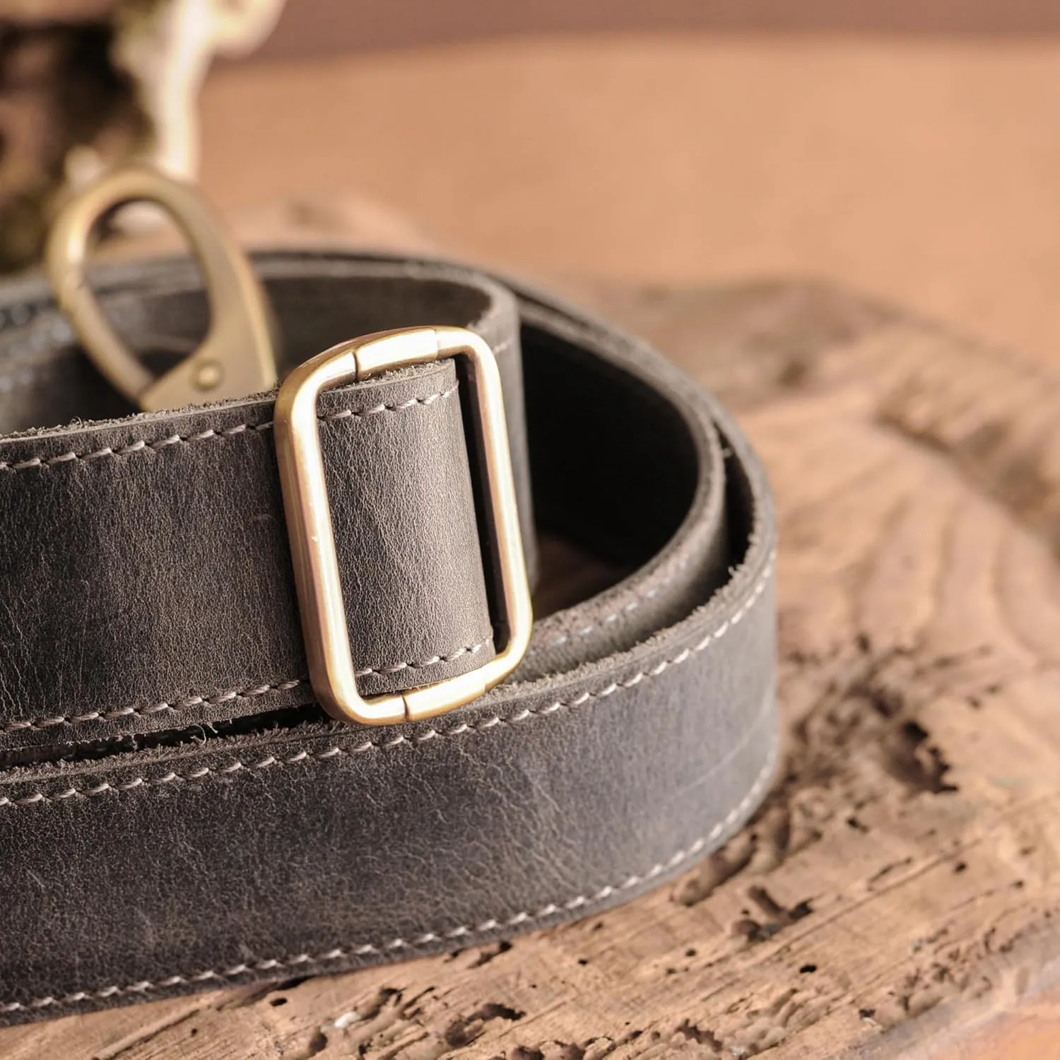 Leather Replacement Strap for for Handbags, Laptop Cases, Crazy Horse Leather Shoulder Strap, Handmade Adjustable Leather Purse Strap with Swivel Clasps, Small, Black