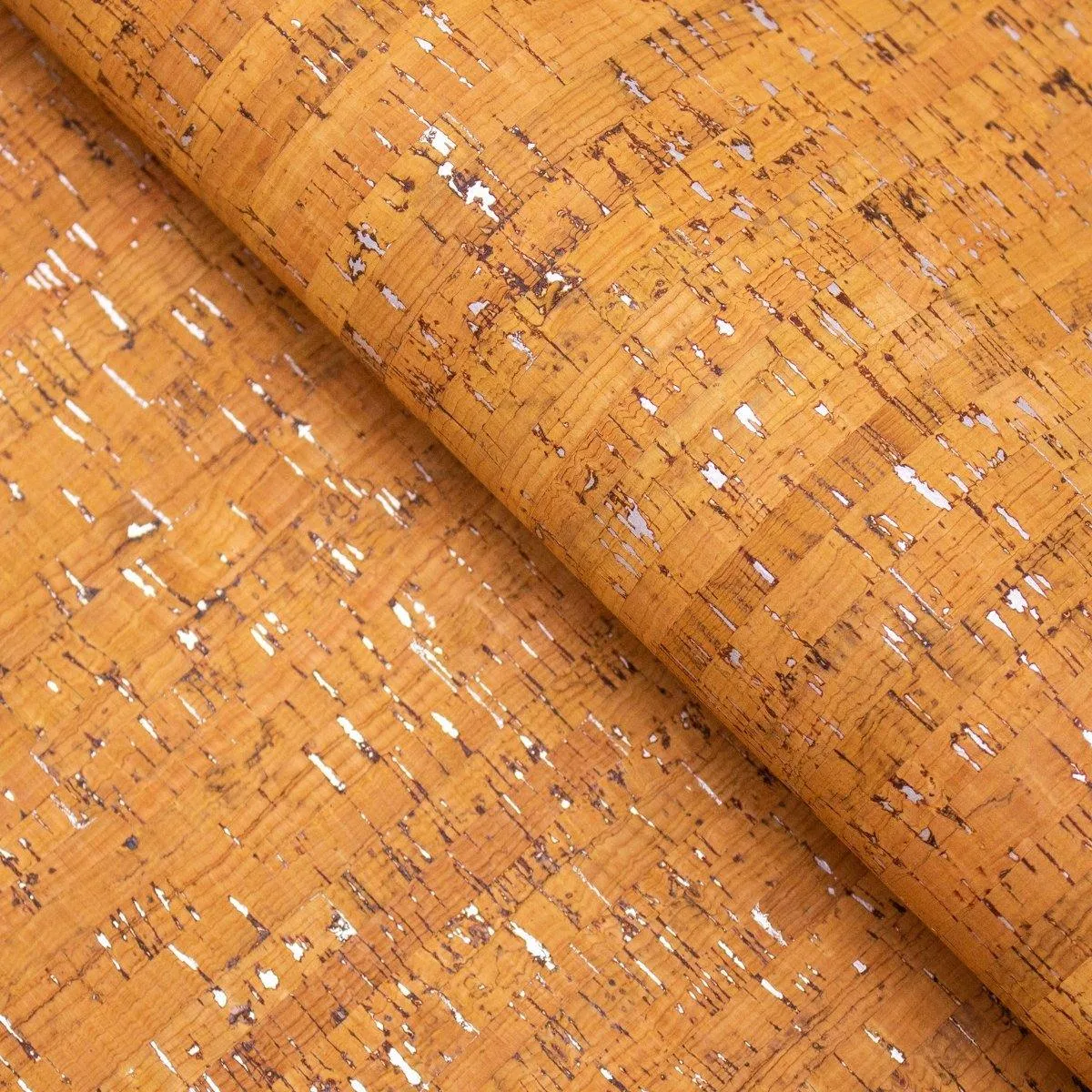 Light yellow with silver cork textile sheet COF-369