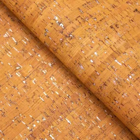 Light yellow with silver cork textile sheet COF-369
