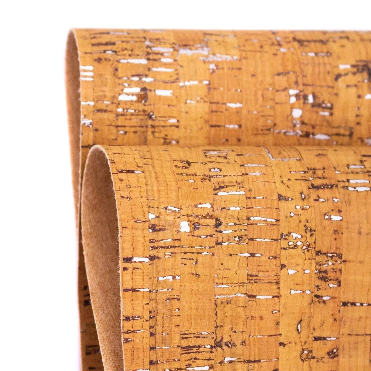 Light yellow with silver cork textile sheet COF-369