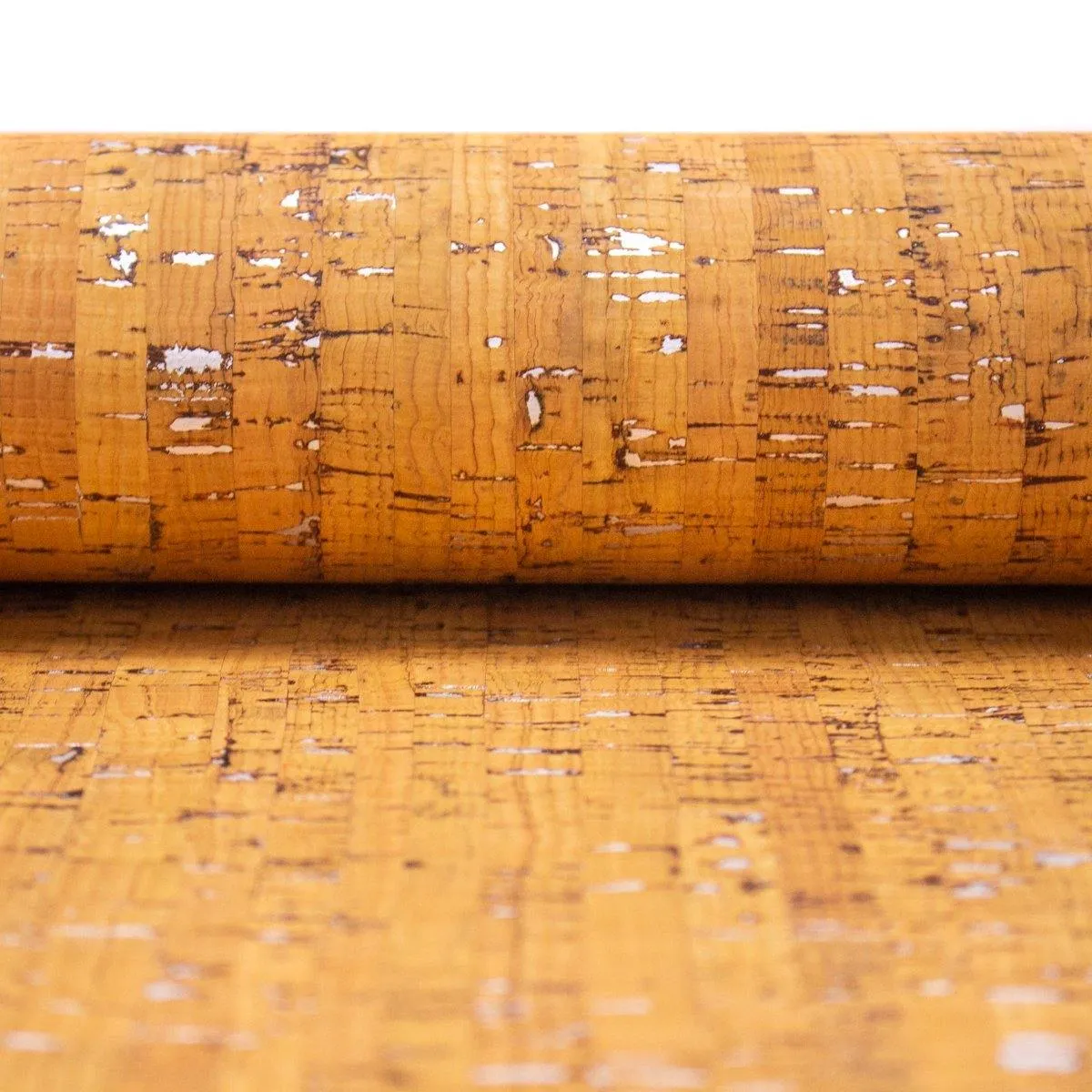 Light yellow with silver cork textile sheet COF-369