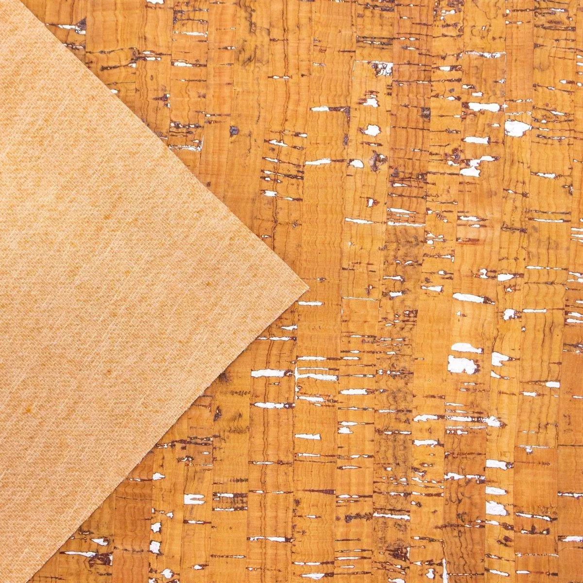 Light yellow with silver cork textile sheet COF-369