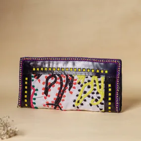 Multicolor - Handcrafted Kutch Embroidery Leather Clutch / Wallet