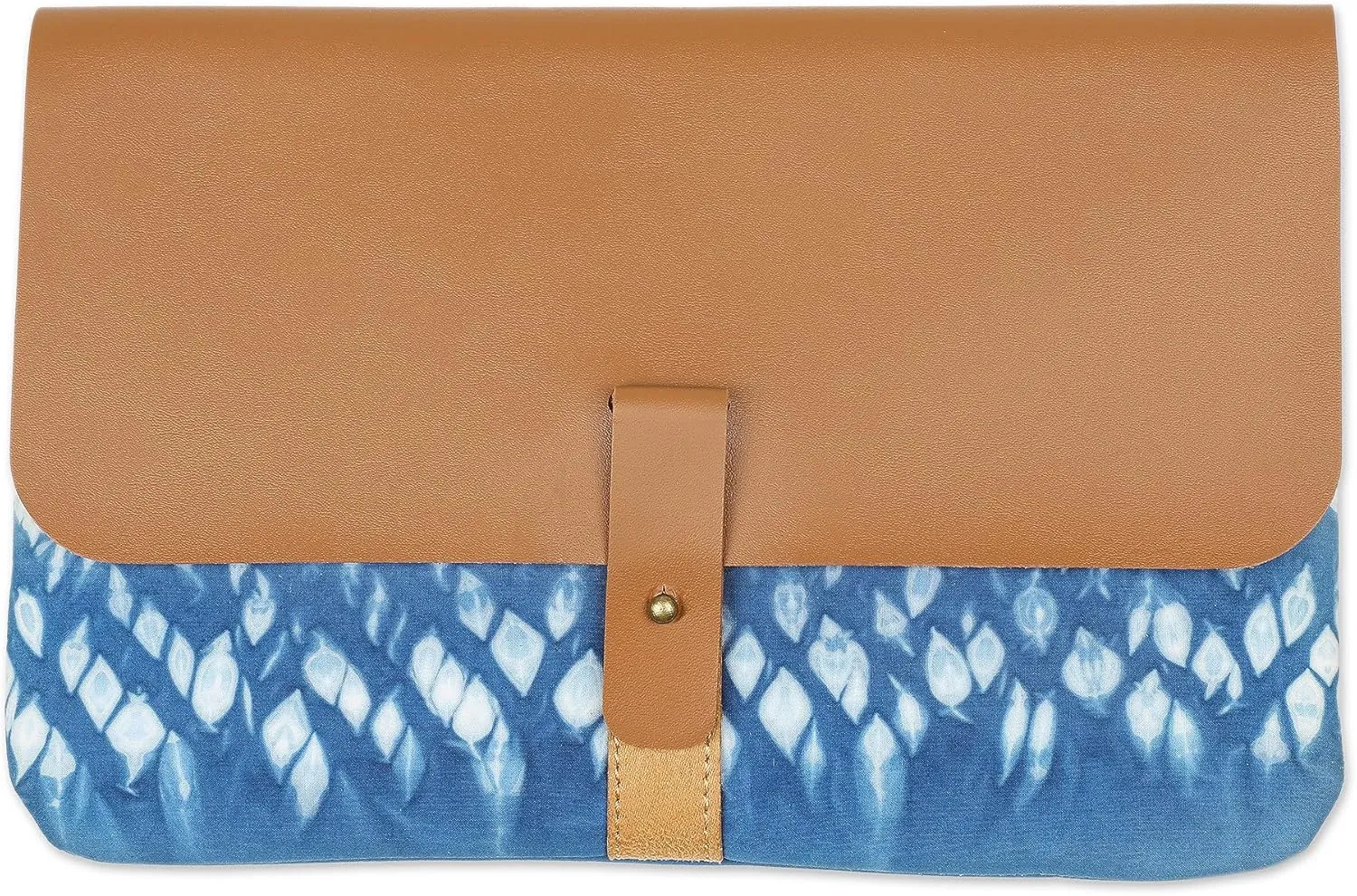 NOVICA Artisan Handmade Cotton Tiedyed Clutch Blue Shibori Handbag Handbags Clutches Indonesia ' Anyer Rain'