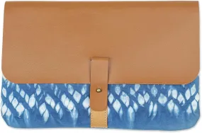 NOVICA Artisan Handmade Cotton Tiedyed Clutch Blue Shibori Handbag Handbags Clutches Indonesia ' Anyer Rain'