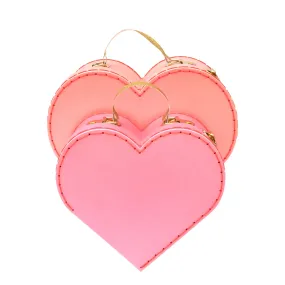 Pink Heart Suitcases (x 2)