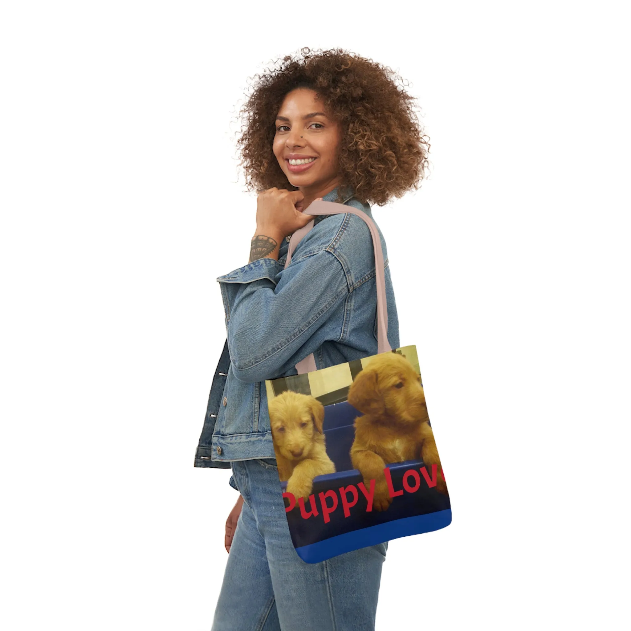 Puppy Love Polyester Canvas Tote Bag