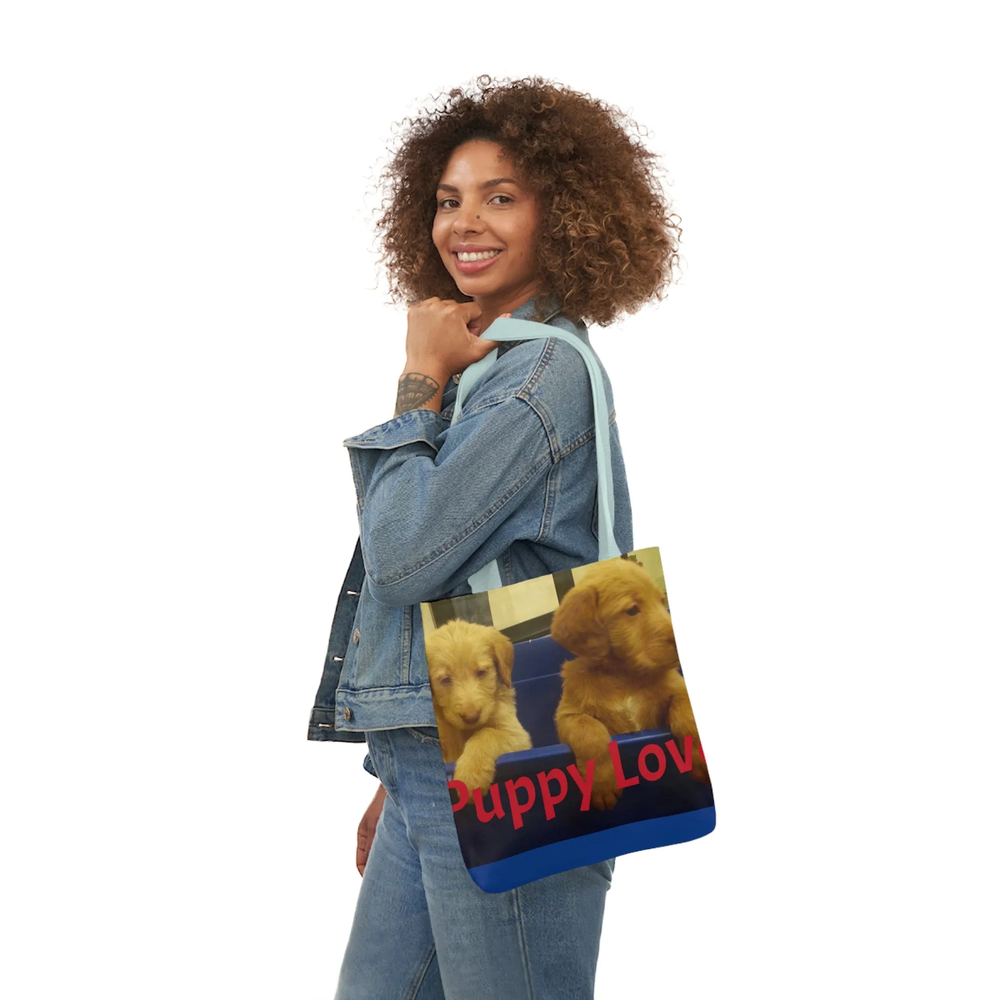 Puppy Love Polyester Canvas Tote Bag