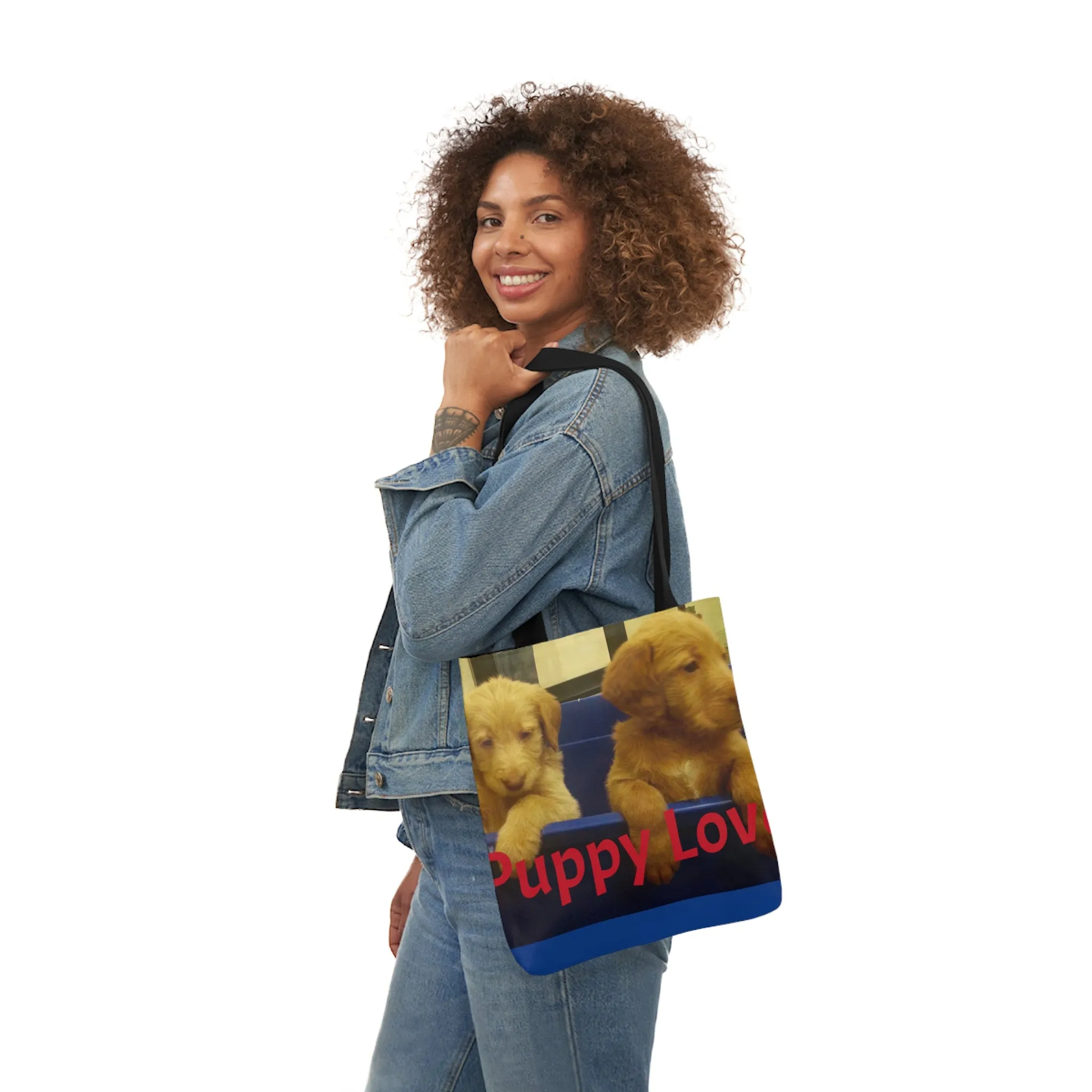 Puppy Love Polyester Canvas Tote Bag