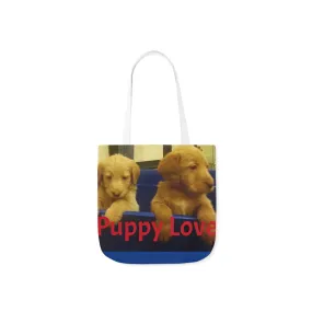 Puppy Love Polyester Canvas Tote Bag