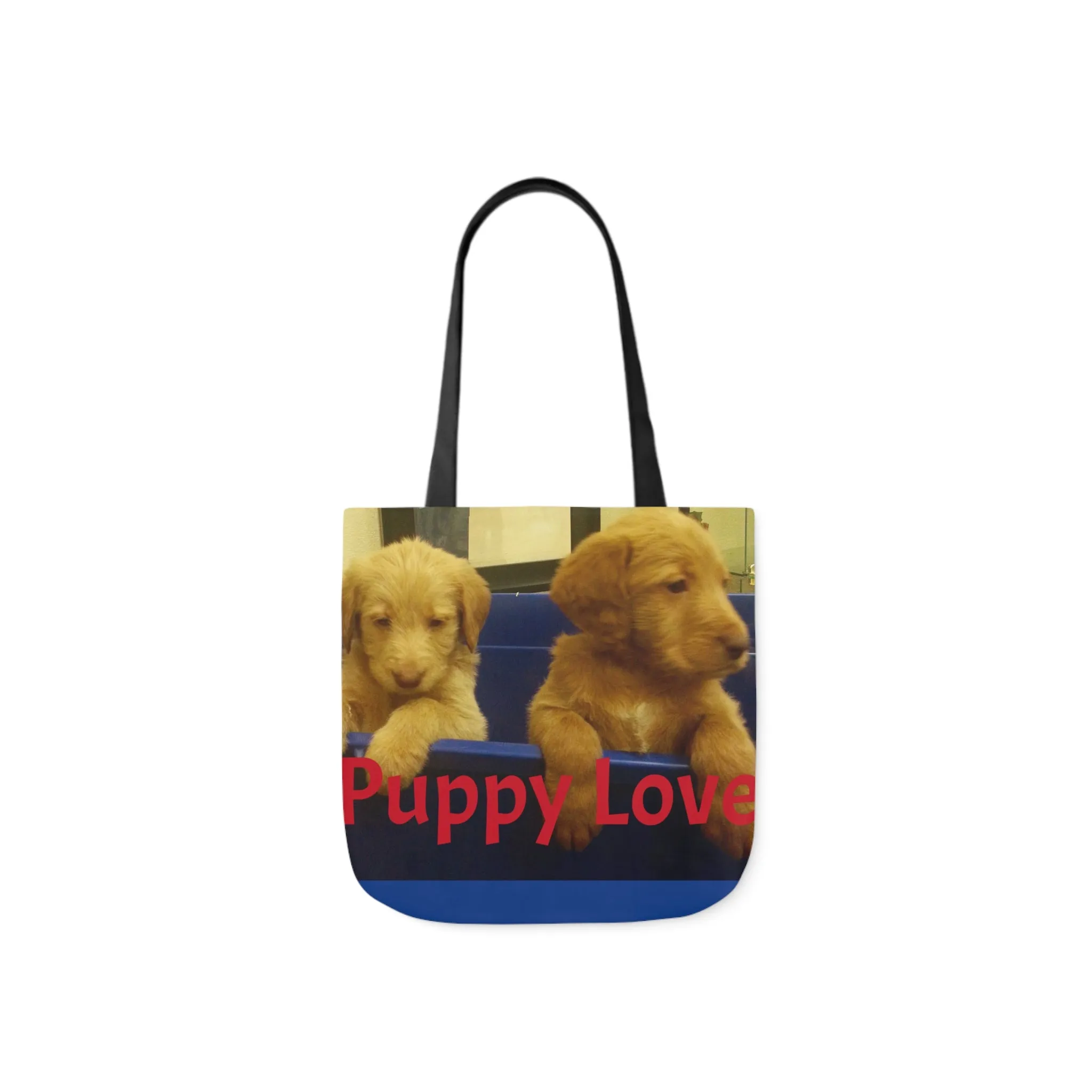 Puppy Love Polyester Canvas Tote Bag