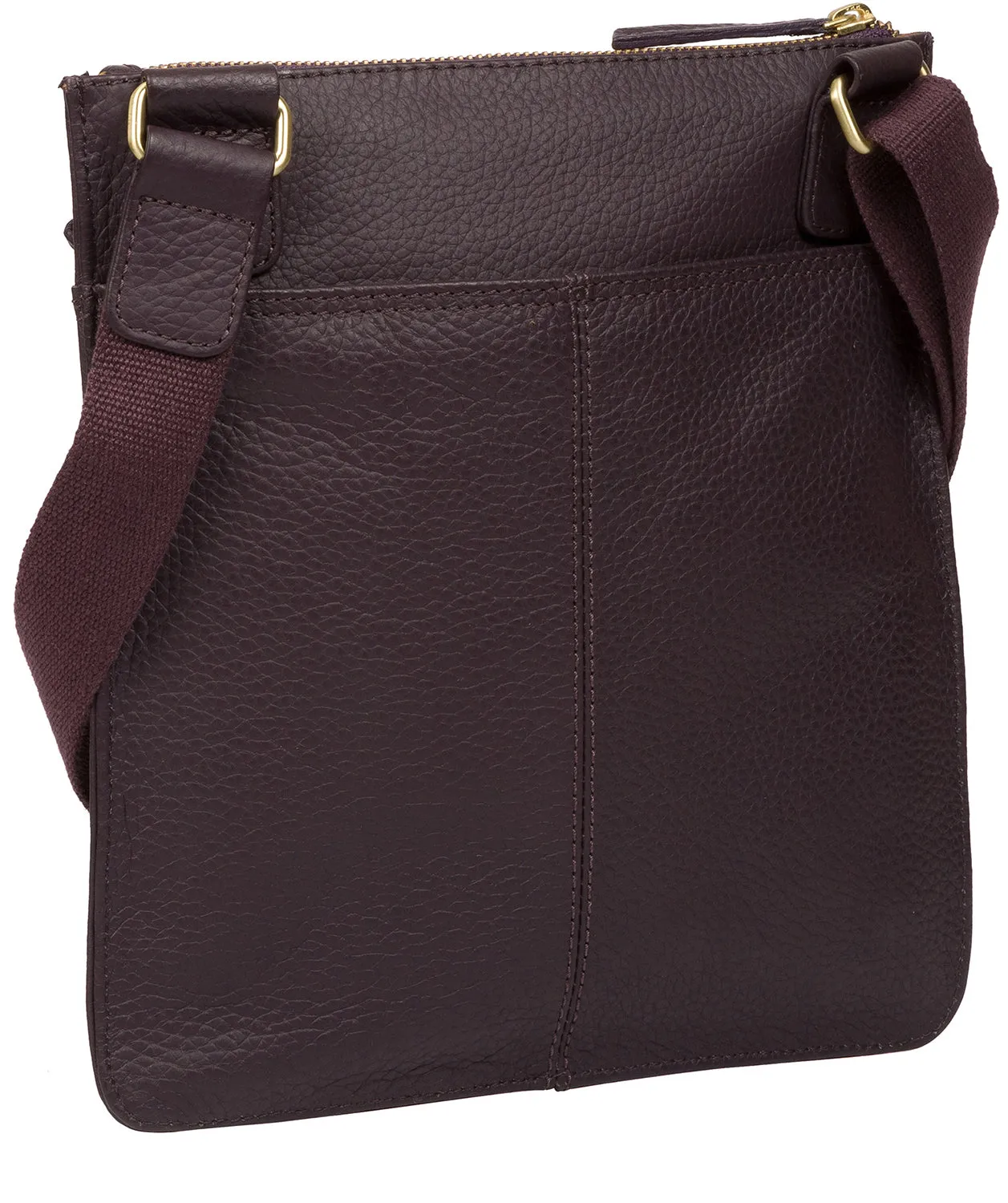 'Tenby' Plum Leather Cross Body Bag