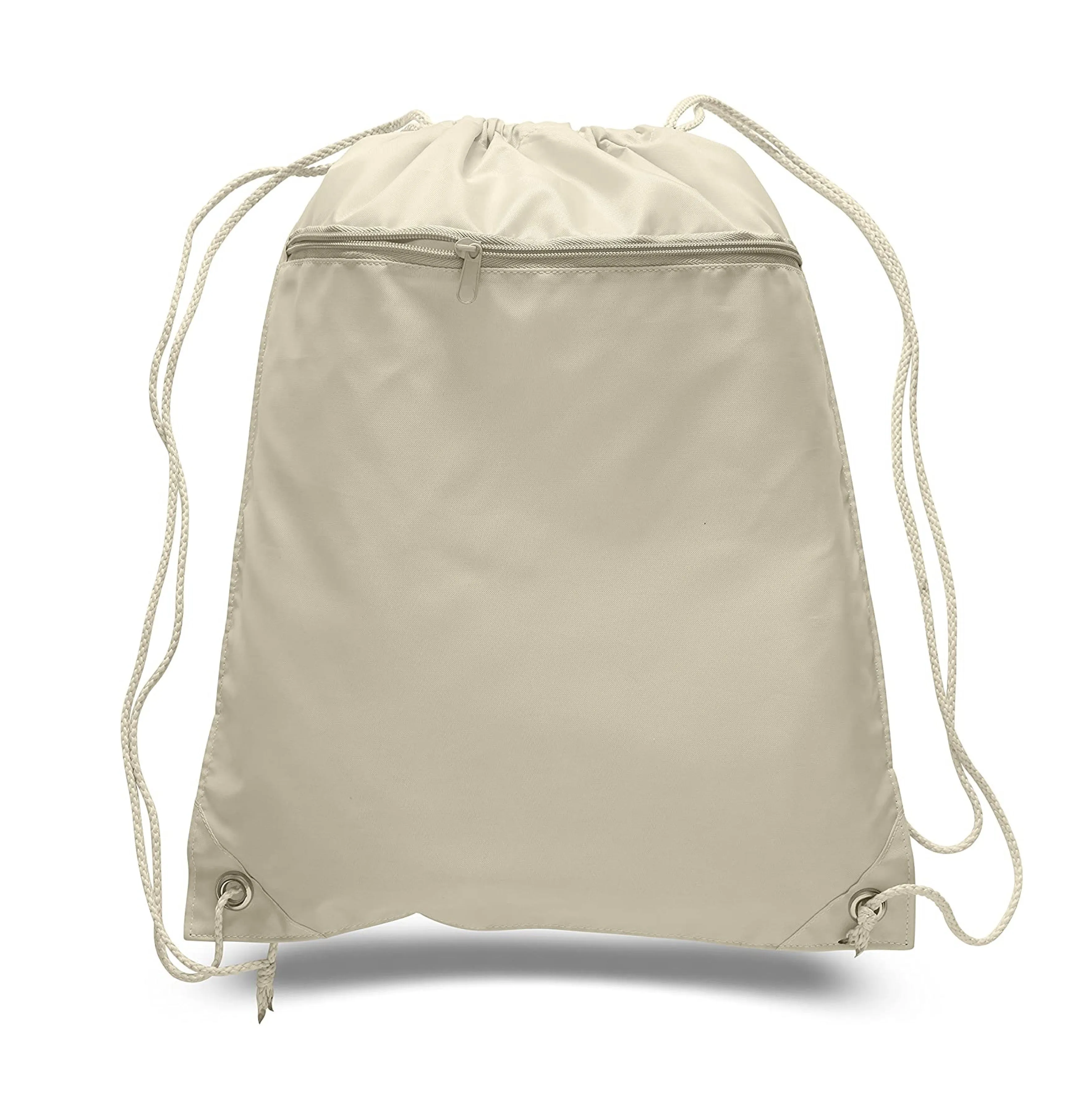 Wholesale Drawstring Backpacks with Front Zipper Pocket