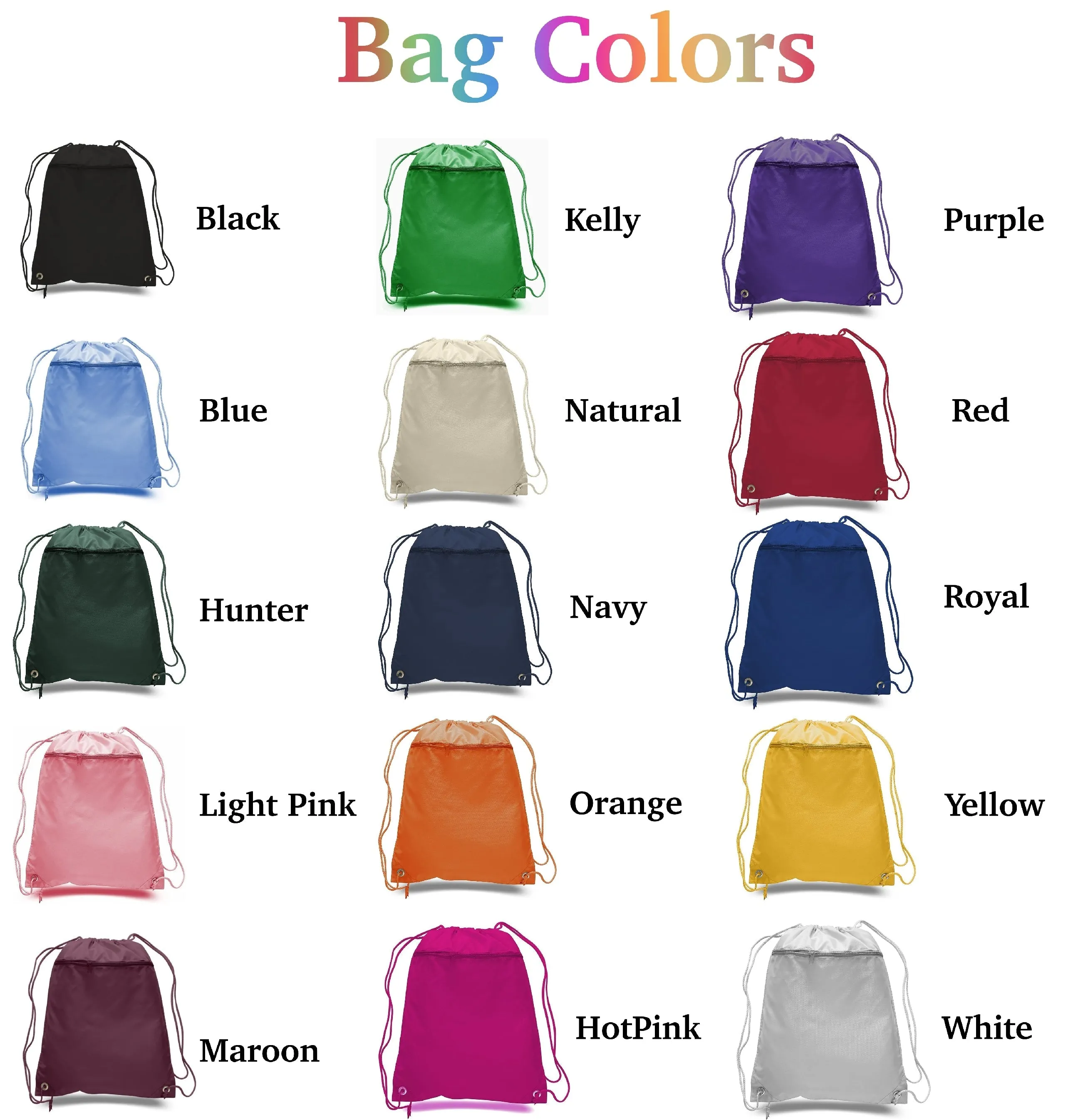 Wholesale Drawstring Backpacks with Front Zipper Pocket