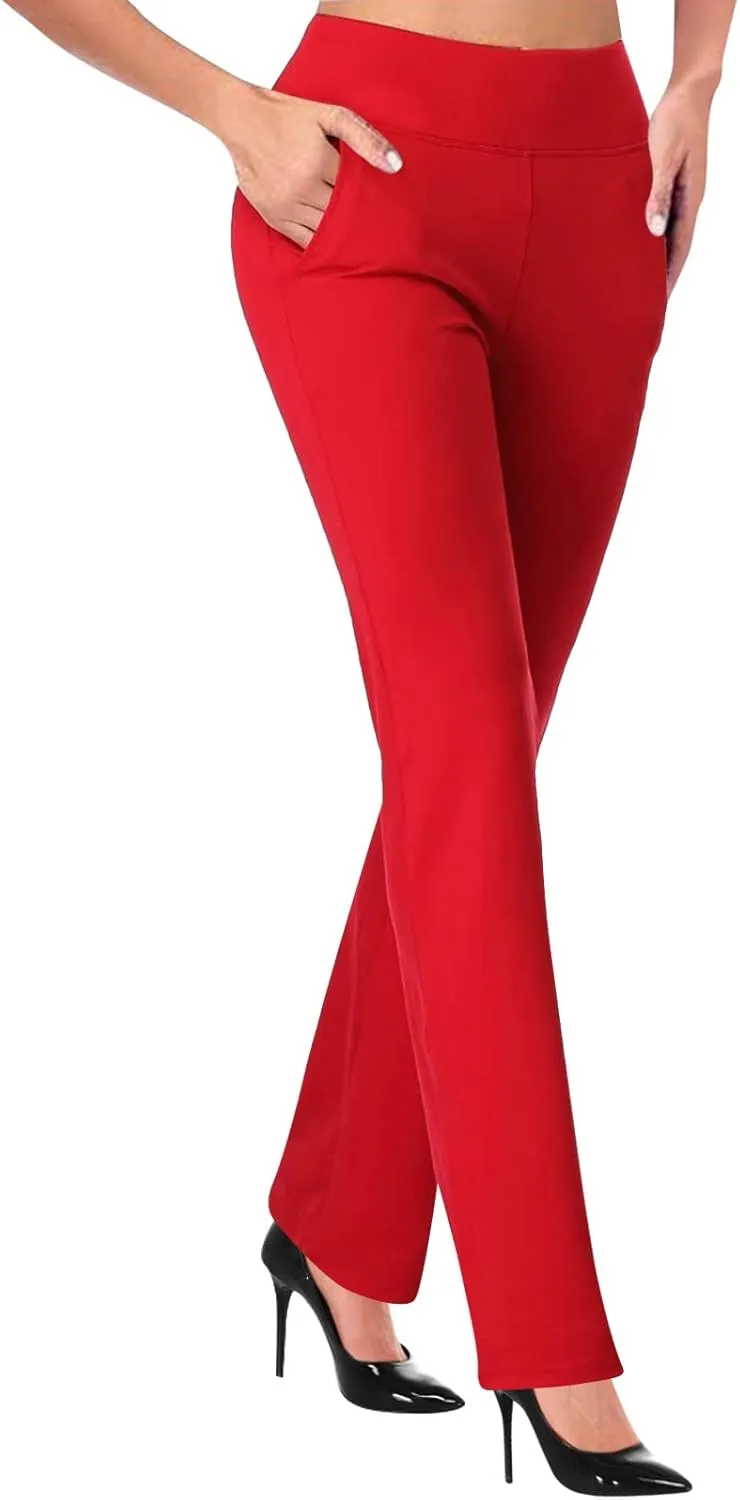 Women's Leggings with Pockets Sporty Scrunch Butt Stretch Workout Athletic High Waisted Yoga Pants Straight Leg Lift