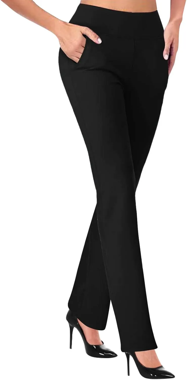 Women's Leggings with Pockets Sporty Scrunch Butt Stretch Workout Athletic High Waisted Yoga Pants Straight Leg Lift